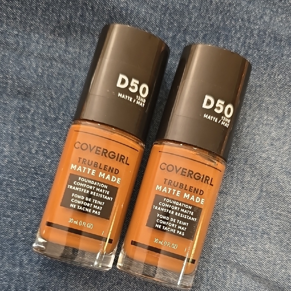 COVERGIRL TruBlend Matte Made Foundation D50 Deep Golden Bundle Of 2
